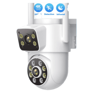 Détails du matériel imperméable à l'eau de la caméra de surveillance extérieure 8MP 4K.