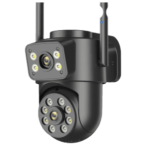 Caméra Wifi extérieure 4K avec connectivité Wi-Fi 2,4 GHz, parfaite pour une sécurité domestique intelligente.