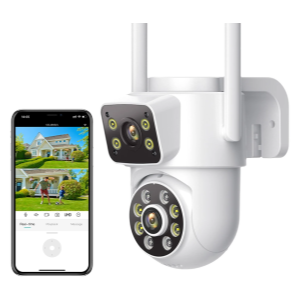 Lentille de 3.6mm de la caméra de surveillance extérieure double objectif.