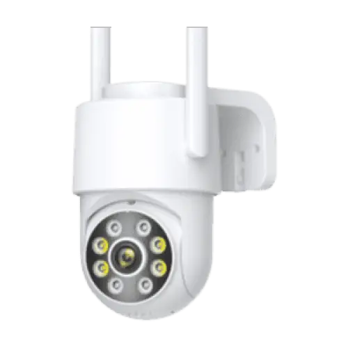 Vue de nuit d'une scène surveillée par la caméra de surveillance extérieure 8MP.