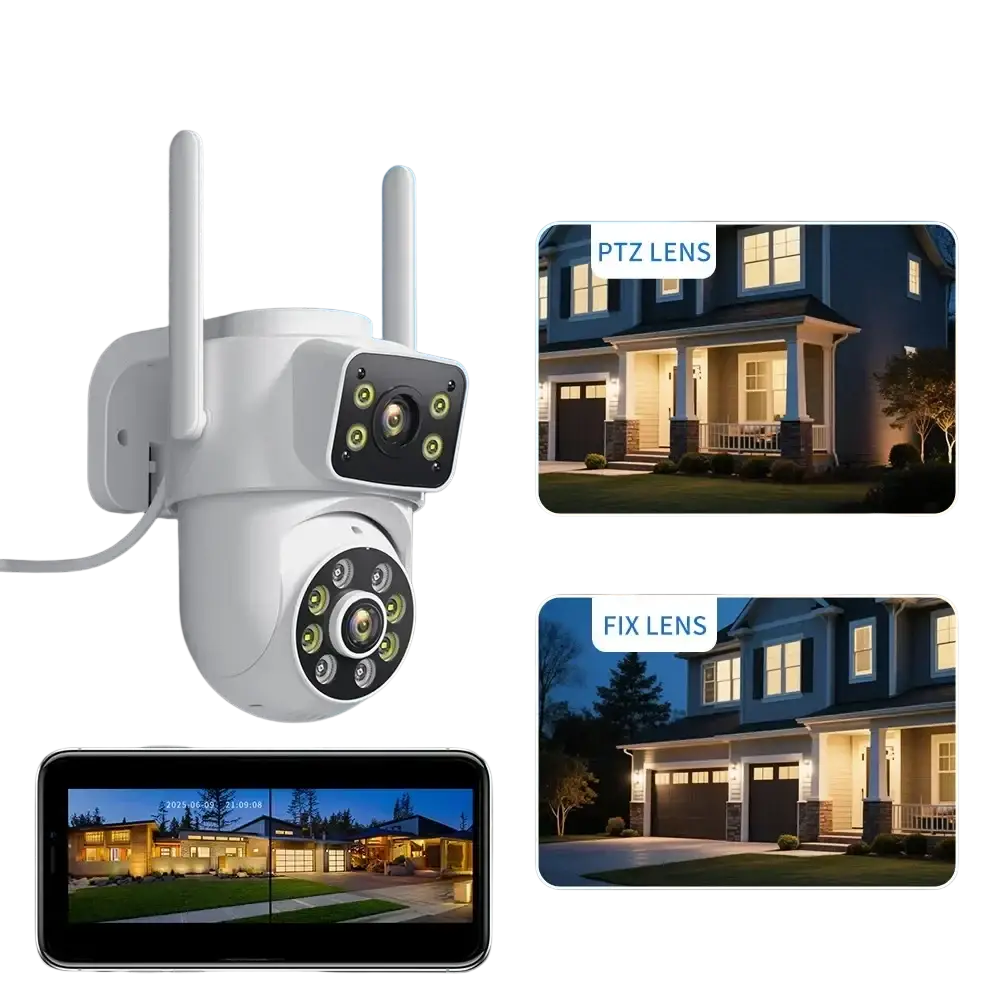 Démonstration des fonctionnalités de l'application ICSEE pour la caméra de surveillance extérieure.