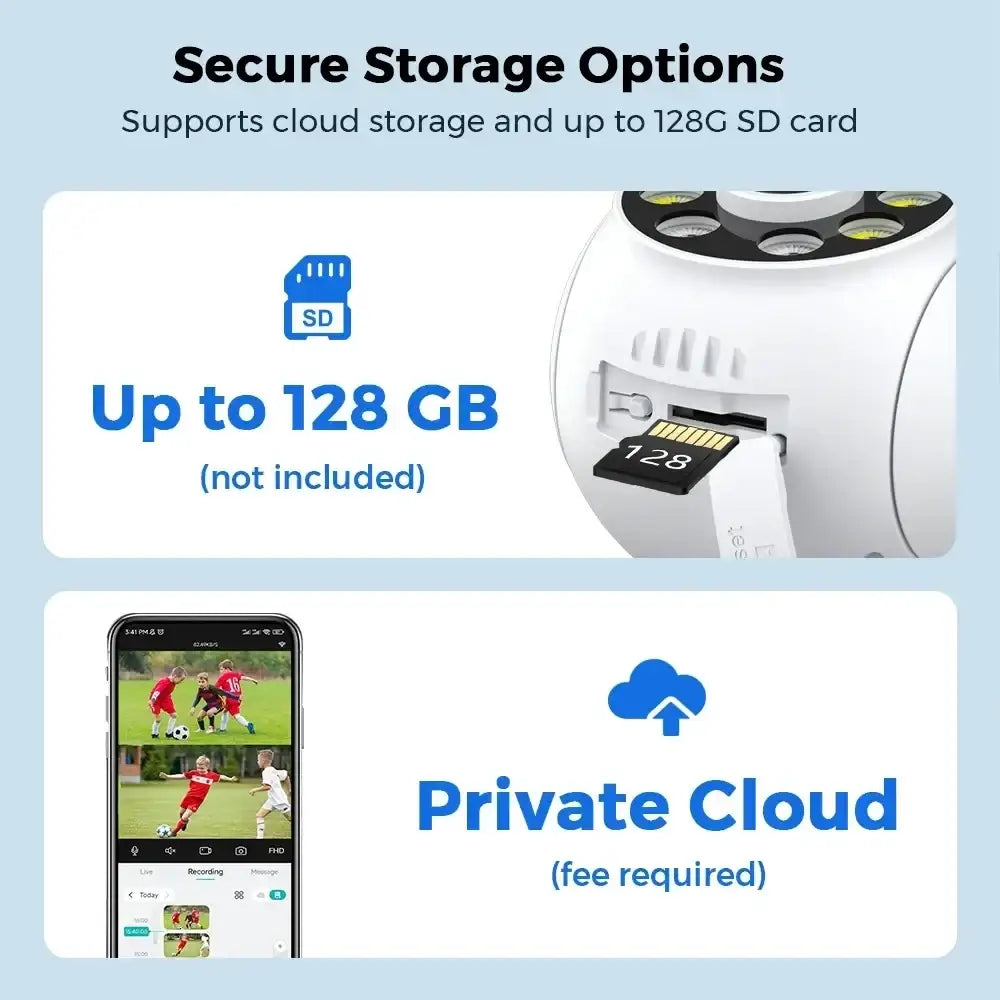 Vue de la caméra de surveillance extérieure avec double objectif et vision nocturne.