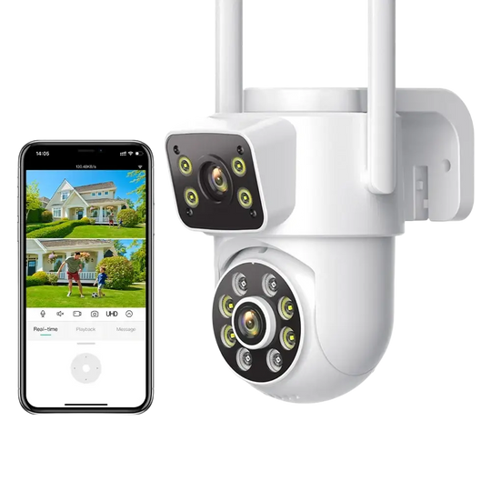 Caractéristiques audio bidirectionnelles de la caméra de surveillance extérieure 8MP.