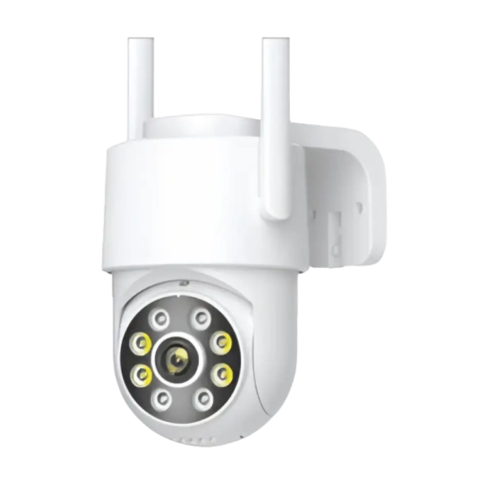 Caméra de surveillance extérieure 8MP 4K Wifi en action, montrant le suivi des mouvements.