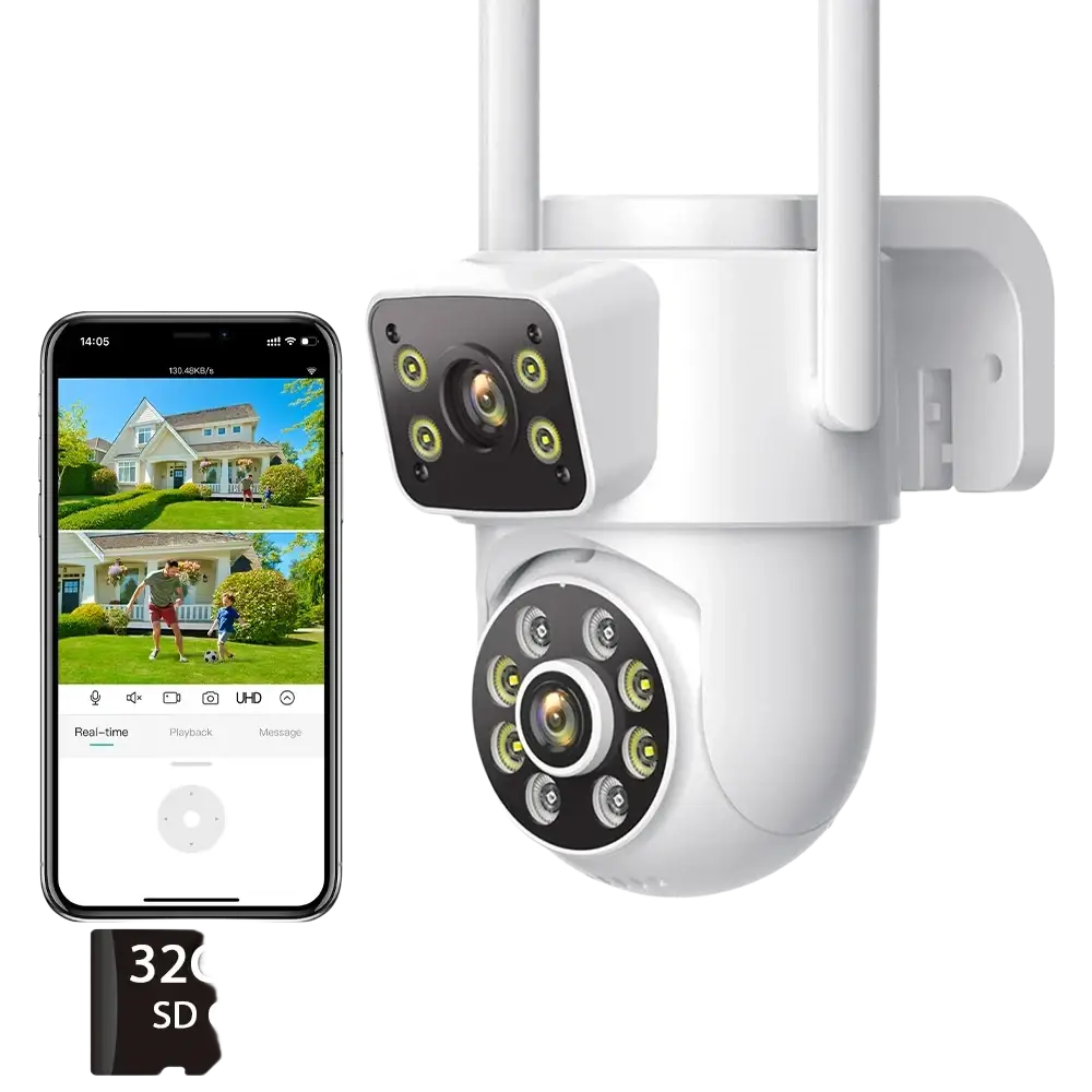 Caméra de surveillance extérieure 8MP 4K, parfaite pour une utilisation intérieure et extérieure.