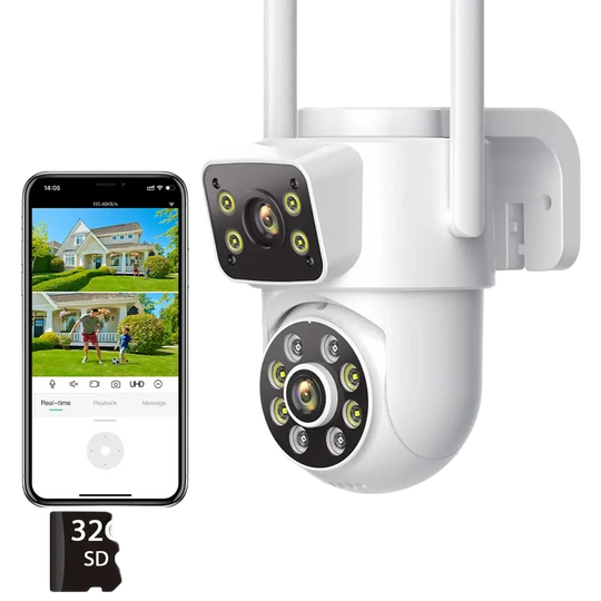 Caméra de surveillance extérieure 8MP 4K, parfaite pour une utilisation intérieure et extérieure.