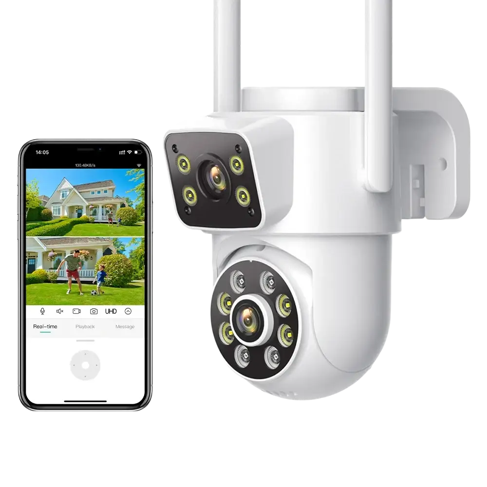 Description des fonctions AI de détection de mouvement de la caméra de surveillance extérieure.