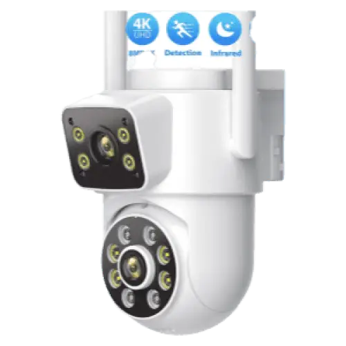 Détails du matériel imperméable à l'eau de la caméra de surveillance extérieure 8MP 4K.