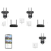 Caméra de sécurité dotée de trois options de connexion : Wi-Fi sans fil, réseau local câblé et point d’accès Wi-Fi intégré pour une connexion directe.