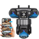 Caméra de sécurité à objectifs multiples avec WiFi, suivi automatique, audio, indice de protection IP66, Bluetooth et résolution Ultra HD de 12 Mpx.