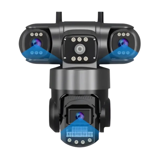 Un système de caméra à lentilles multiples avec une capacité de vision à 360 degrés.