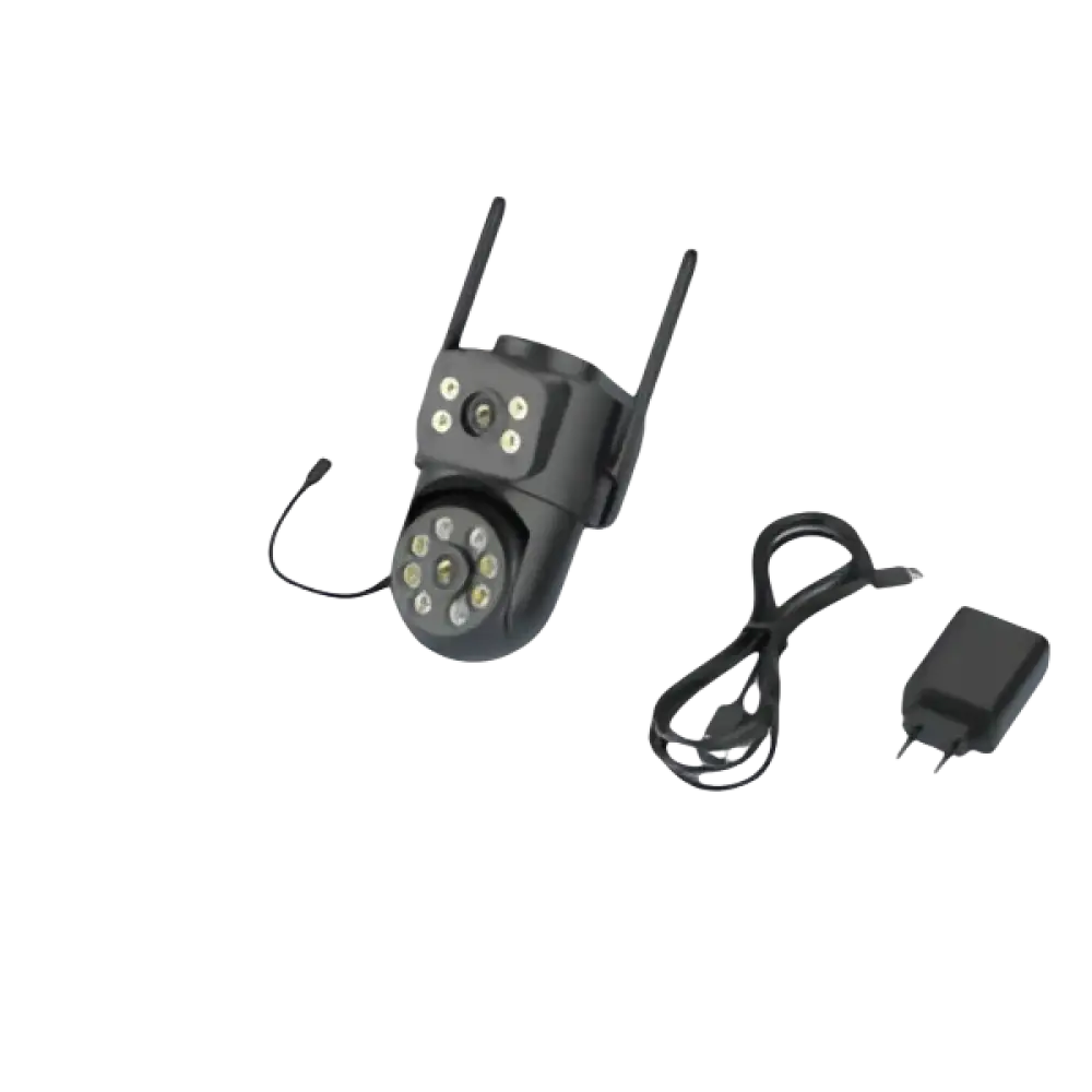 Caractéristiques de la caméra Wifi extérieure 4K, incluant le stockage SD carte jusqu'à 128G.