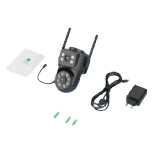 Caractéristiques de la caméra Wifi extérieure 4K, incluant le stockage SD carte jusqu'à 128G.