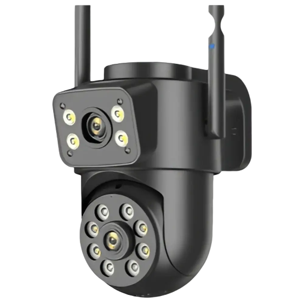 Caméra Wifi extérieure 4K avec connectivité Wi-Fi 2,4 GHz, parfaite pour une sécurité domestique intelligente.
