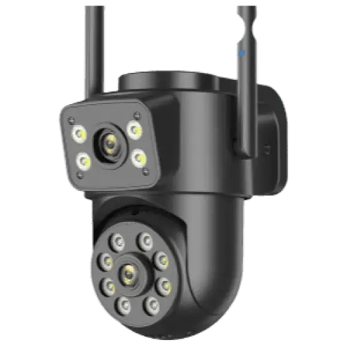 Caméra Wifi extérieure 4K avec connectivité Wi-Fi 2,4 GHz, parfaite pour une sécurité domestique intelligente.