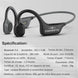 Casque à conduction osseuse bluetooth paramita dg08 noir avec cadre titane, plastique abs et gel silicone confort peau