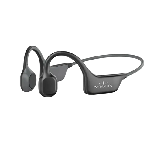 Casque à conduction osseuse paramita dg08 bluetooth type-c noir avec design incurvé et finition mate sport étanche