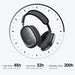 Casque bluetooth hoco w68 noir over-ear avec réduction de bruit anc et finitions mates en mesh sur les écouteurs