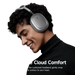 Casque bluetooth hoco w68 noir avec réduction de bruit anc type over-ear avec coussinets rembourrés et design élégant
