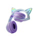 Casque bluetooth oreilles de chat violet avec micro pour enfants et oreillettes rembourrées à chargement sans fil