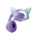 Casque bluetooth oreilles de chat violet avec micro pour enfants et oreillettes rembourrées à chargement sans fil