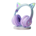 Casque bluetooth oreilles de chat rose avec micro pour enfants led et son hifi chargement sans fil