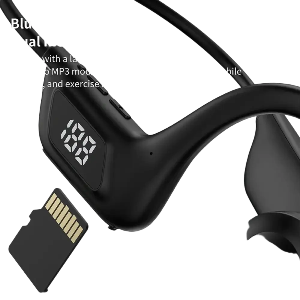 Casque de natation oneplus à conduction osseuse compatible bluetooth avec afficheur digital et fonction bluetooth mp3 carte mémoire
