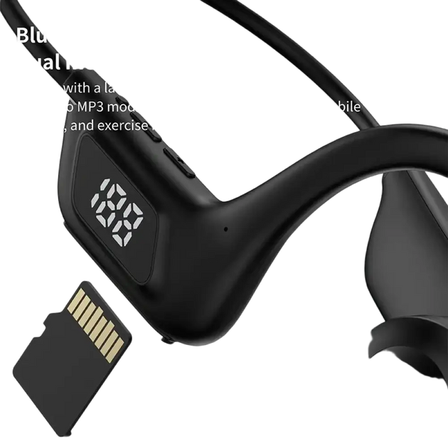 Casque de natation oneplus à conduction osseuse compatible bluetooth avec afficheur digital et fonction bluetooth mp3 carte mémoire