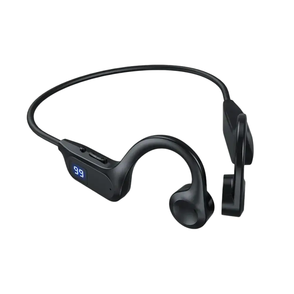 Casque de natation oneplus bone conduction noir avec affichage numérique compatible bluetooth et carte mémoire