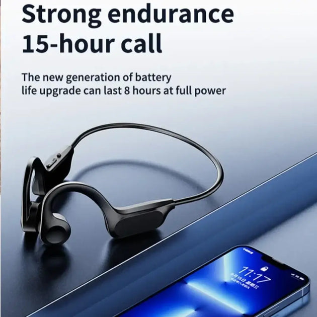 Casque de natation oneplus à conduction osseuse noir compatible bluetooth avec design ergonomique et arceau réglable