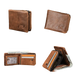 Portefeuille pour homme en cuir marron avec plusieurs compartiments et une pochette à fermeture éclair pour la monnaie.