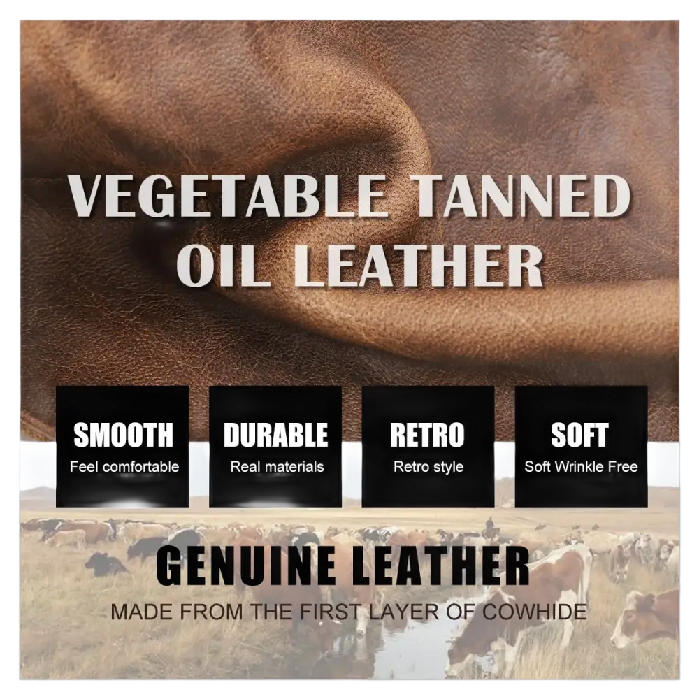 Un morceau de cuir véritable, tanné à l’huile végétale.