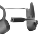 Microphone noise-canceling noir avec grille en mesh pour écouteurs à conduction osseuse sport et travail oreille ouverte