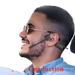 Écouteurs à conduction osseuse noirs avec design ergonomique et micro fin pour sport et travail en oreille ouverte