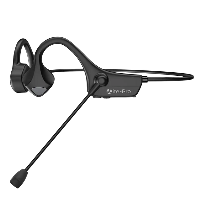 Écouteurs à conduction osseuse noire ite-pro avec micro pour sport et travail en oreille ouverte