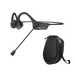 Écouteurs à conduction osseuse noirs avec micro pour sport et travail et étui de transport assorti oreille ouverte