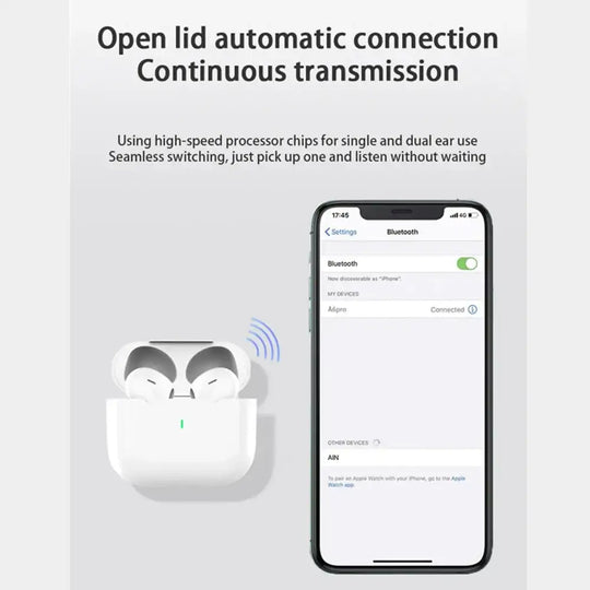 Écouteurs bluetooth type true wireless avec étui de chargement blanc pour connexion seamless à iphone
