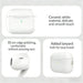 Étui de chargement blanc en céramique pour écouteurs bluetooth TWS Air Pro 2026 avec bord arrondi et lumière verte