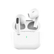 Écouteurs bluetooth type true wireless white avec étui de chargement en plastique blanc lisse minimaliste
