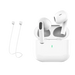 Écouteurs bluetooth type tws air pro 2026 blancs avec étui de chargement et crochets d’oreille tour de cou blancs