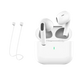 Écouteurs bluetooth type tws air pro 2026 blancs avec étui de chargement et crochets d’oreille tour de cou blancs