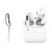 Écouteurs bluetooth tws air pro 2026 blancs avec étui de chargement et indicateur lumineux vert plus bracelet noir en tissu tressé