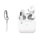 Écouteurs bluetooth tws air pro 2026 blancs avec étui de chargement et indicateur lumineux vert plus bracelet noir en tissu tressé