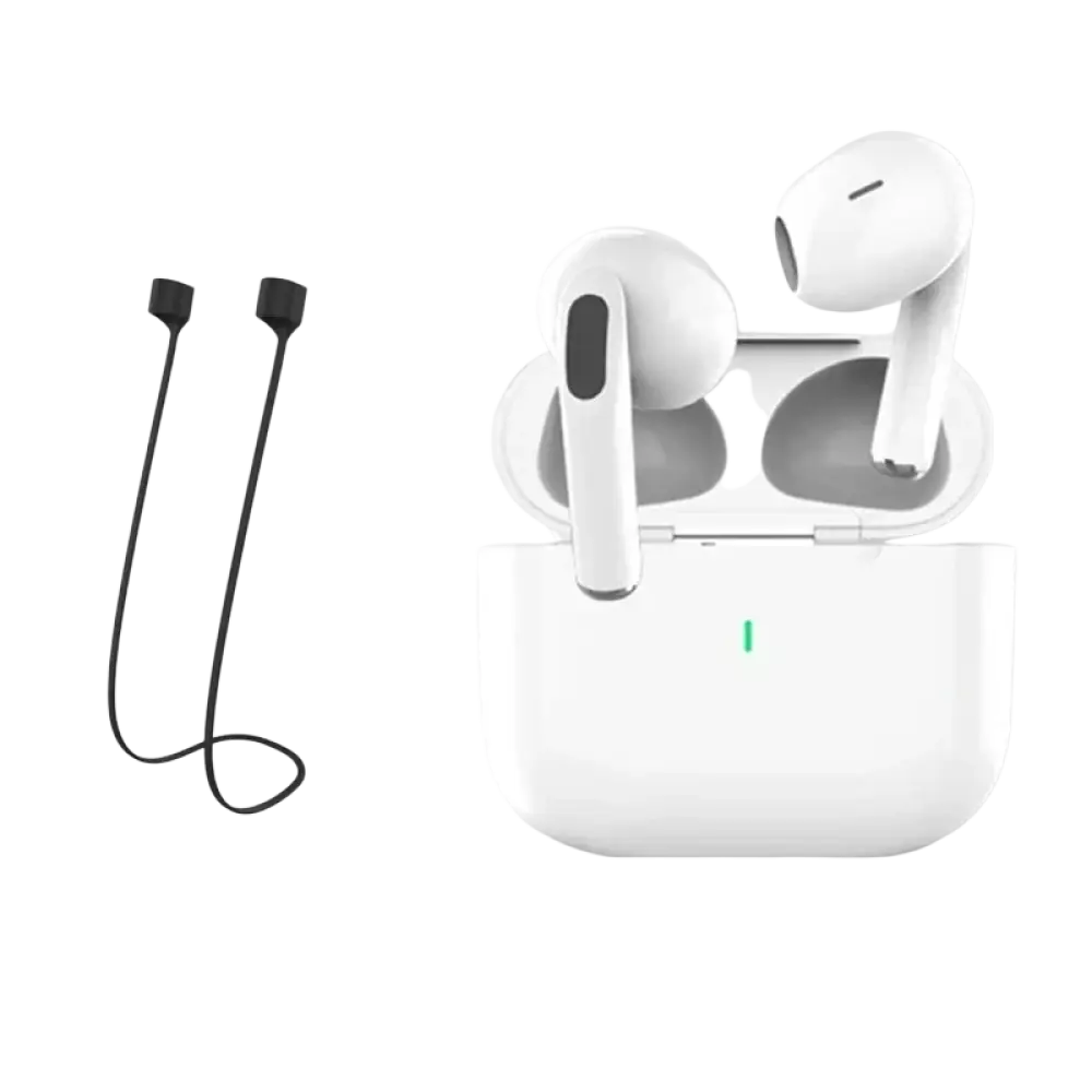 Écouteurs bluetooth tws air pro 2026 blancs avec étui de chargement compact au design minimaliste