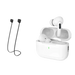 Écouteurs tws new air pro blancs avec annulation active et microphone catégorie en étui de recharge avec tour de cou silicone noir