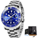 LIGE Montre de plongée étanche pour homme montre bracelet à quartz Montre à Quartz