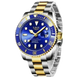 LIGE Montre de plongée étanche pour homme montre bracelet à quartz Montre à Quartz