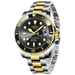 LIGE Montre de plongée étanche pour homme montre bracelet à quartz Or Noir Montre à Quartz
