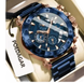 POEDAGAR luxe hommes montre-bracelet Date lumineux étanche Quartz homme horloge chronographe acier inoxydable mode