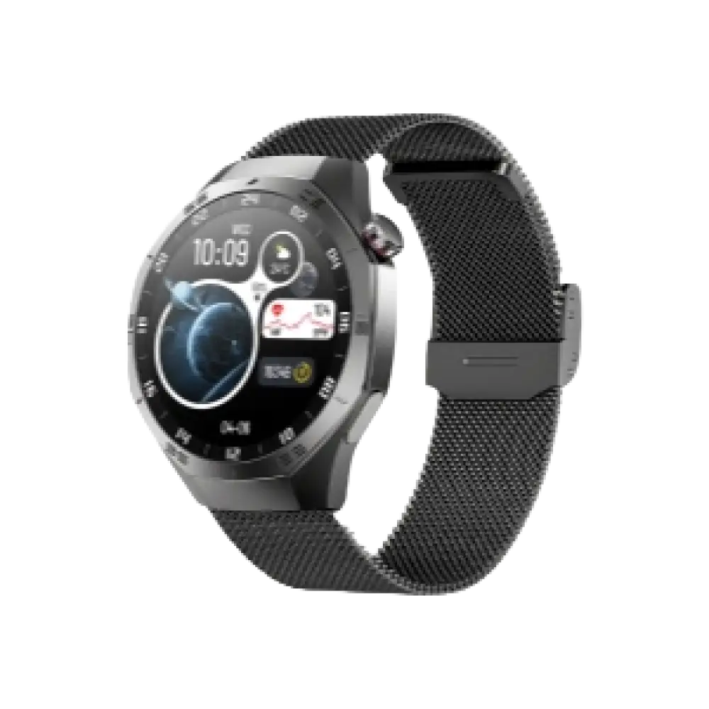 2025 Nouveaux pour Android et ios montre intelligente hommes AMOLED écran GPS - Mesh belt black - Montre intelligente